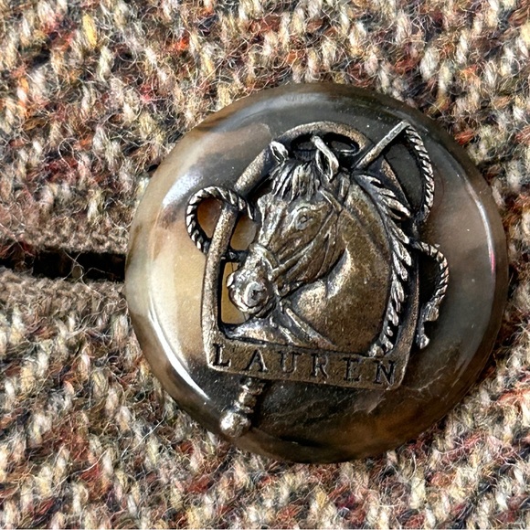 Ralph Lauren Wool Herringbone Equestrian Tailored Norfolk Jacket, size 12P RARE - Picture 8 of 12